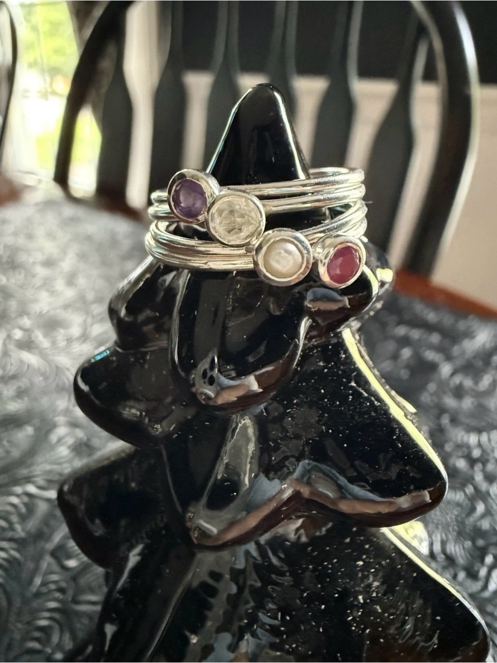Silpada June Birthstone Silver Dainty Stackable Ring Size 7 - Picture 5 of 6